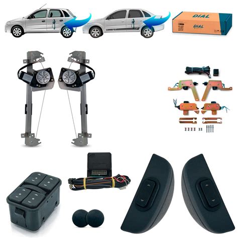 Kit Vidro Eletrico Trava Corsa Joy Maxx Sedan Hatch Portas Traseiro