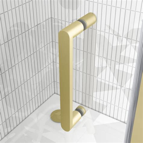 Toreno Brushed Brass 700 X 700mm Bi Fold Door Shower Enclosure Without Tray