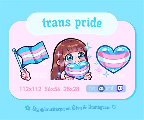 Trans Pride Emotes For Twitch And Discord Lgbtqia Emotes Etsy