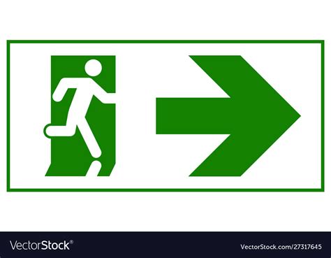 Emergency Exit Sign Man Running Out Fire Exit Vector Image