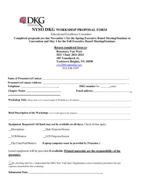 Fillable Online Workshop Proposal Form Delta Kappa Gamma Society