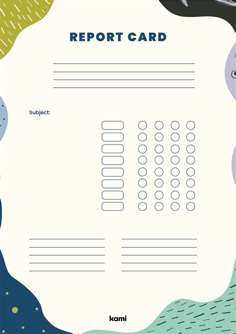 Report Card Template Lines Blank For Teachers Perfect For Grades