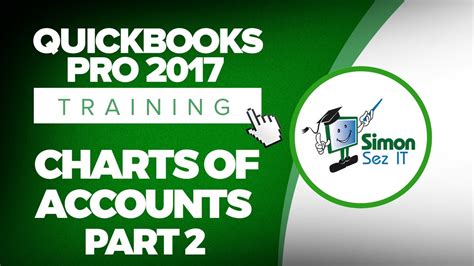 Quickbooks Pro 2017 Tutorial Setting Up The Chart Of Accounts Part 2