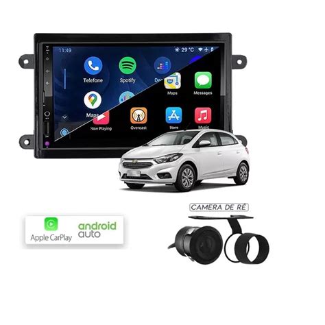 Kit Multimídia Onix Prisma Joy 7 Pol CarPlay AndroidAuto USB bt fm em