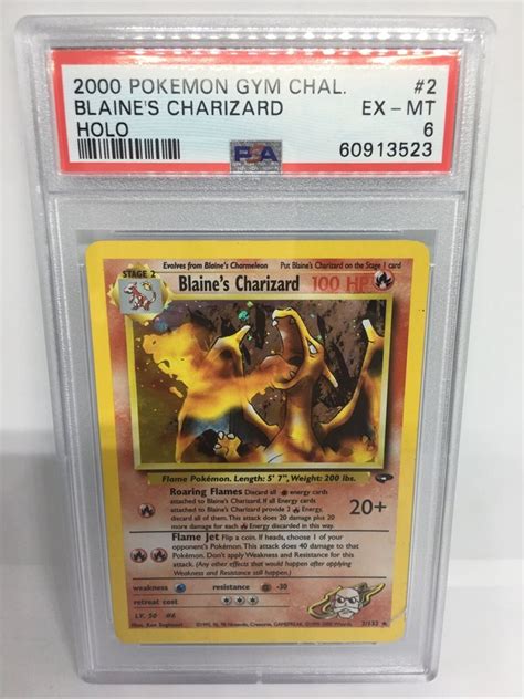 Pokemon Blaine Charizard Psa 7 Town Green