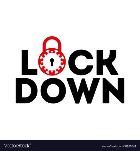 Lockdown Text Coronavirus Sign Royalty Free Vector Image