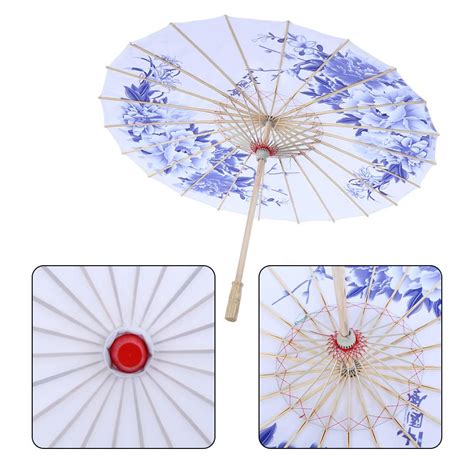 Mgaxyff Women Handmade Oiled Paper Umbrella Windproof Chinese Classical Dance Umbrella Paper