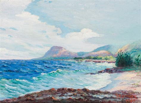 Lot CHARLES MAREK American 1891 1979 Waves At The Shore Oil On