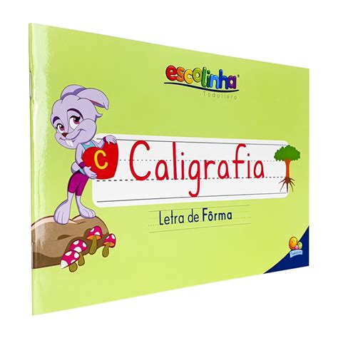 Kit 4 Livros Escolinha Sistema de Caligrafia Números Letra de Forma