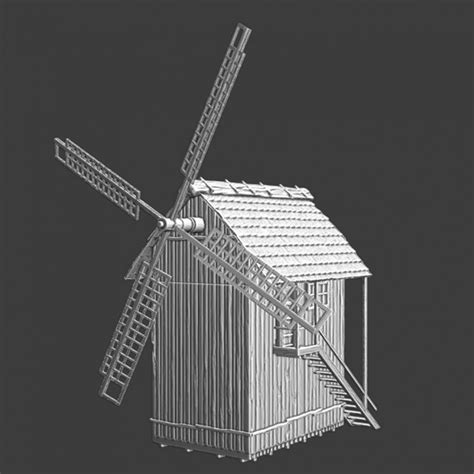 3D Printable Medieval Windmill - wood version by Northern Crusades ...