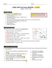 Span Repaso Clave Pdf Nombre Fecha Span Final Exam