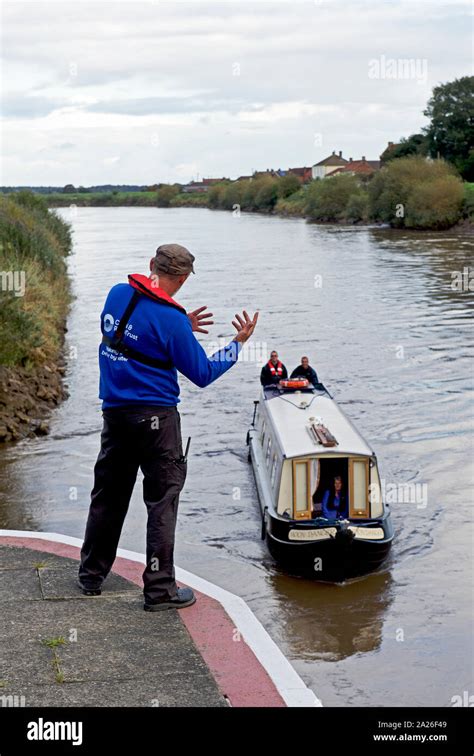 Narrowboat On The River Trent At West Stockwith North Lincolnshire