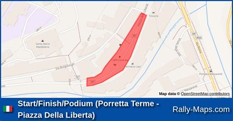 Start Finish Podium Porretta Terme Piazza Della Liberta Stage Map