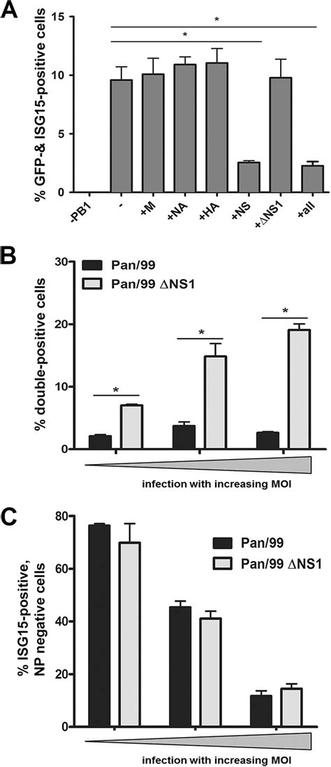 Ns Inhibits Isg Expression In Infected Cells A T Cells Were