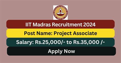 Iit Madras Recruitment Project Associate Posts Apply Now