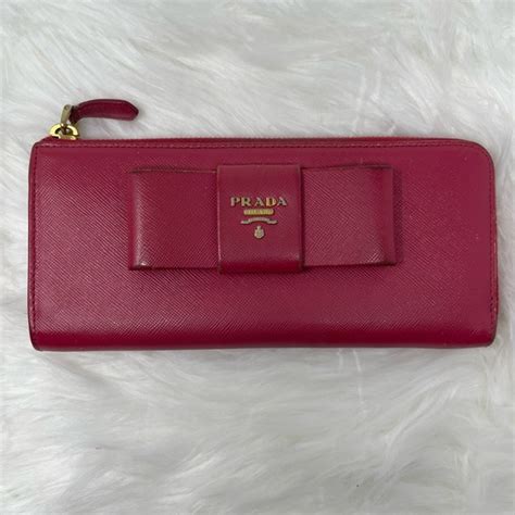 Prada Bags Prada Bow Leather Long Wallet Poshmark