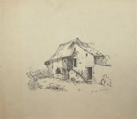 VINTAGE DRAWING - A Small Sketch of the House - Pencil Graphics - 20th Century £82.30 - PicClick UK