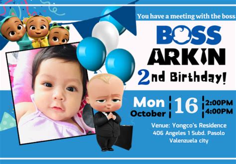 Boss Baby Birthday Invitation Card Sets Of 10 Lazada PH