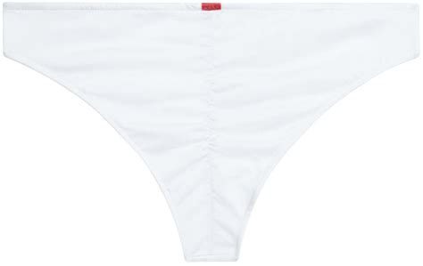 White Banded Classic Scrunch Bottom Doll Swimwear