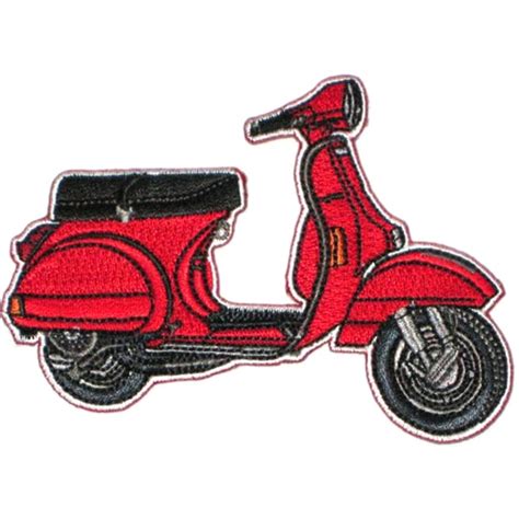 Aufnäher mit Motiv Vespa PX Motorroller rot L 100 0mm B 85 0mm mit