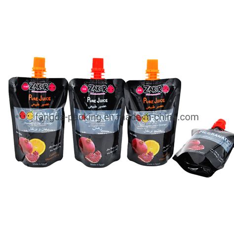 Ml Custom Printed Laminated Drink Pouch Fruit Juice Packaging