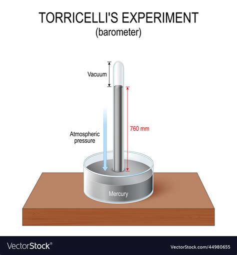 Barometer Torricelli Experiment With Mercury Vector Image