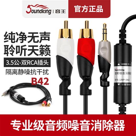 Soundking音王噪音消除器降噪器小三芯35转双莲花rca公音频线 Taobao