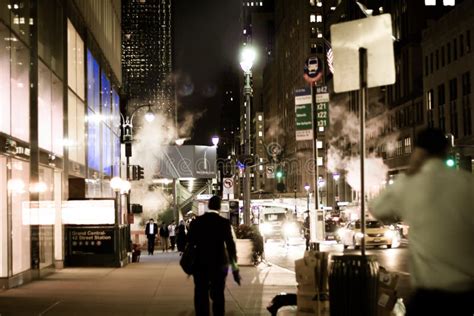 Bustling City Of New York With Busy Crowded Streets And Heavy Traffic