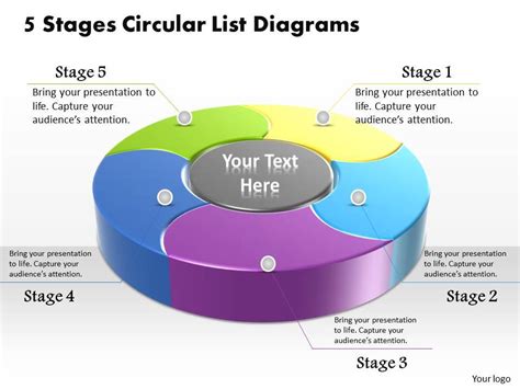 1013 Busines Ppt Diagram 5 Stages Circular List Diagrams Powerpoint