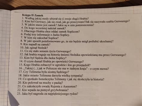 Pan Tadeusz Pytania Ksi Ga Druga Brainly Pl