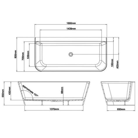 Clearwater Clear Stone Patinato Grande Freestanding Bath 1690mm Length