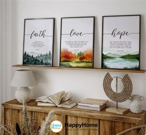 Faith Hope Love Bible Verse Wall Art Set Christian Bible Poster Home