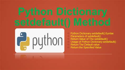 Python Dictionary Setdefault Method Spark By Examples