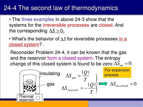 PPT - Chapter 24 Entropy and the second law of thermodynamics ...