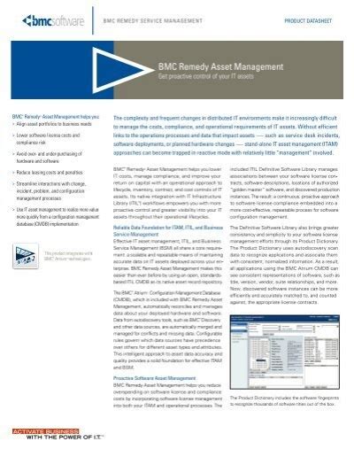 Bmc Remedy Asset Management Itsm And Itam Services