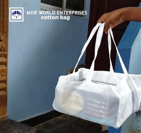 White Plain Loop Handle Cotton Carry Bag For Grocery 5 Kg At Rs 6