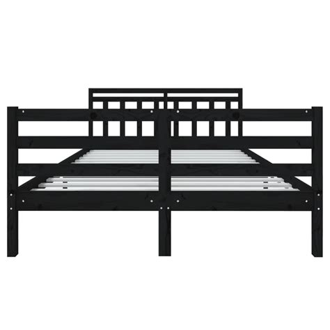 Estrutura de cama dupla 135x190 cm madeira maciça preto BoutikXL Loja