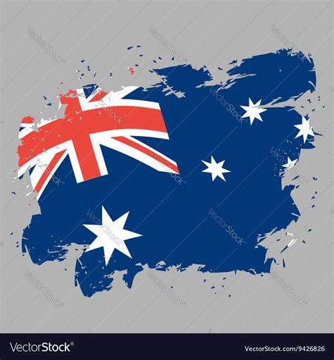 Australia Flag Grunge Style On Gray Background Vector Image