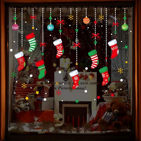 Amazon Hidreams Pcs Christmas Window Decals Stikcers Xmas