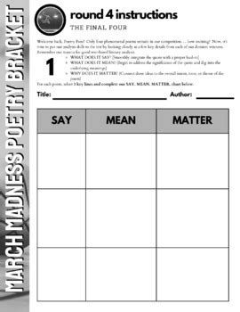 March Madness Poetry Bracket Complete Unit For AP Honors TpT