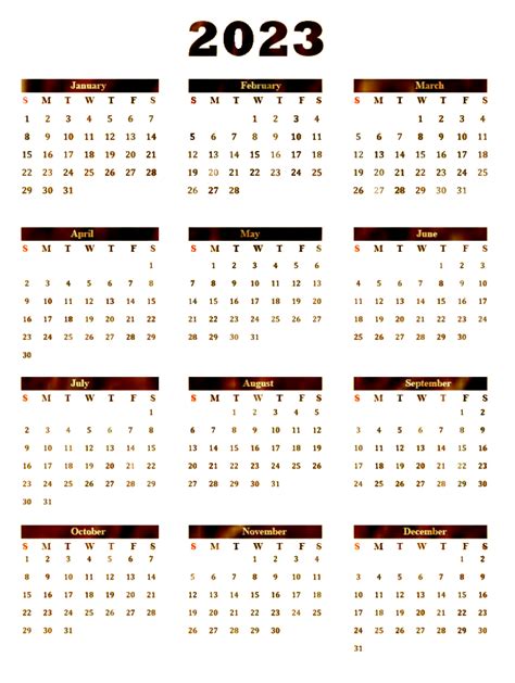 Calendrier 2023 Png