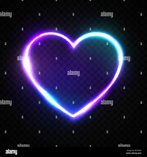 Color Bright Heart Electric Neon Sign Retro Frame Stock Vector Image And Art Alamy