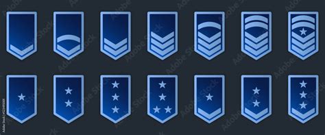 Military Badge Insignia Blue Symbol Soldier Sergeant Major Officer