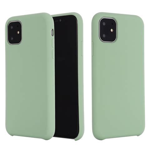 For Iphone Pro Max Solid Color Liquid Silicone Shockproof Case Mint