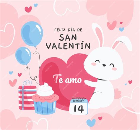 Free Vector | Flat illustration of happy valentine's day in spanish