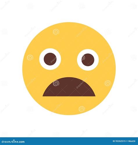 Yellow Cartoon Face Scream Shocked Emoji People Emotion Icon Stock