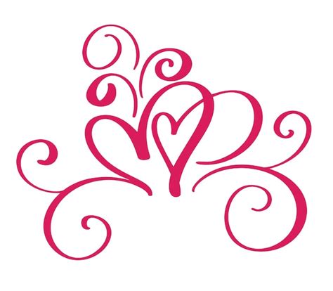 Premium Vector Vector Flourish Calligraphy Vintage Heart Hand Drawn