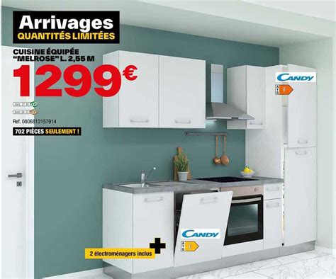 Promo Cuisine équipée melrose L 2 55 M Candy chez Brico Dépôt