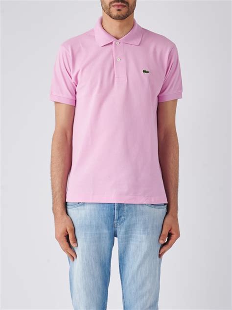 Lacoste Mens Classic Fit Cotton Polo Shirt Pink