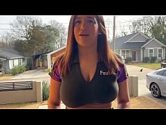 Big Boobed Delivery Slut Proves She Knows How To Handle Your Package Hardcore Blowjob And Anal